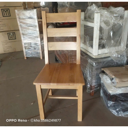 Ghế 3 Nan : 100% Gỗ Sồi + Mặt Ghế Gỗ 